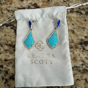 Kendra Scott Aqua and Cobalt Drop Earrings